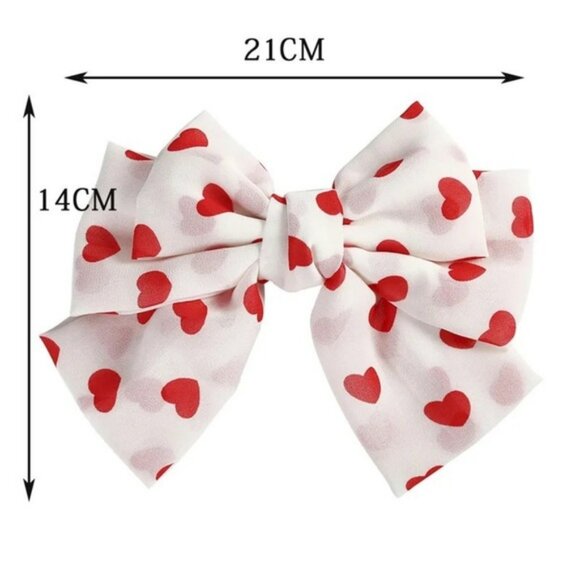 Oversized Hearts Bow French Barrette Hair Clip - Picture 13 of 14